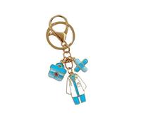Générique Émail Keychain de docteur de bande dessinée, outils médicaux Pandents de masque chirurgical pour le cadeau de docteur d'infirmière
