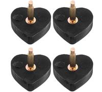 Générique Embouts de Talon Cœur Noirs pour Chaussures à Talon Hauts 2 Paires Accessoires de Réparation Robustes et Résistants à L'Usure Conseils pour Remplacer