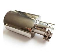 Générique Embouts d'échappement Ellipse - Silencieux D'échappement Général Universel en Acier Inoxydable Réaménagement Véhicule Modification Voiture, Systèmes(63MM in -105MM Out)