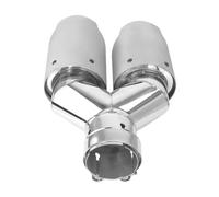 Générique Embouts d'échappement Embouts Universels Silencieux D'échappement Double pour Voiture, 1 Pièce, Tuyau en Acier Inoxydable 304(L 6OMM in 101MM Out)