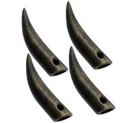 Générique Embouts pour Cordons en Métal Forme Corne de Bœuf 4pcs pour Réparation de Lacets de Chaussures Style Unique Finition Antique Pratique