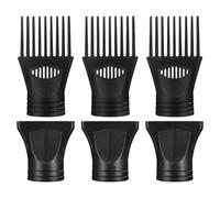 Générique Embouts Universels pour Sèche-cheveux 6 Pièces en Nylon Solide, Embout Droit et Peigne Long pour Coiffage Professionnel, Accessoire Coiffure pour Brushing Frisottis
