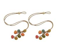 Générique Embrasses De Rideauxs Bohèmes - Lot De 2 en Coton Et Lin Faites Main avec Perles en Bois | De Rideux Ajustables Style Campagnard | Décoratives en Corde pour Rideaux D'int