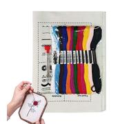 Générique Embroidery Book for Beginners, Handmade Craft Set, Handmade Embroidery Set, for Quilters Learners Art Teachers School Projects Backyard Relaxation Mindfulness Practice Birthday Holiday