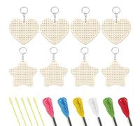Générique Embroidery Kit, Kids Wood Embroidery, Star Heart Shape Sewing Craft, Thread Needle Art Supplies, Travel Friendly Project for Road Trip and Commuting Activities 3.54x3.35 Inches
