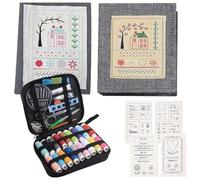 Générique Embroom Embroidery StitchBook Livre De Broderie Avec Kit Outils 143 Points De Broderie DIY Pour Débutants Et Passionnés Incluant Aiguilles Fils Ciseaux Guide Étape Par Étape