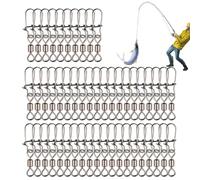 Générique Émerillon À Barillet avec - Cinquante Pièces De Connecteur Émerillon Haute Performance, Connecteur À Anneau Incassable en Forme De Huit pour Poissons Prédateurs, Pêche en Mer, Pêche À La TR