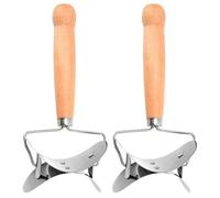 Générique Emporte-pièces Inox avec Manche Bois 2 Pièces pour Pâte à Raviolis Coupe-pâte Circulaire Ustensile Cuisine Polyvalent pour Biscuits Tartes et Raviolis Usage Domestique