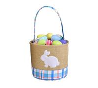 Générique Empty Funny Easter Basket - Decorative Kids Candy Container Bag Decorated with Embroidered Bunny | Easter Supplies Storage Baskets for Eggs, Toys & Holiday Treats