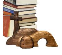 Générique Empty Tomb Easter Scene, Wooden Cross Empty Tomb Statue Set Jesus Nativity Scene, Convenient to Carry Cross Figurines Variety Ornaments for Christian, Home Wall Shelf, Table Decor