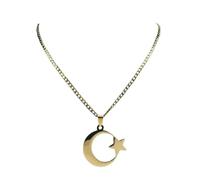 Générique en chaîne d’étoile de lune pour femmes : pendentif doré amulette bijoux cadeau