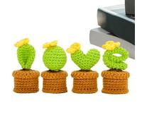 Générique En Crochet | 4 Pièces Douces Faites À La Main Avec Amour | Mignons Faux Décor En Crochet | pour la Maison le Bureau la Chambre la Cuisine les Cadeaux de Fête et d'Anniversaire