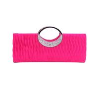 Générique En Cuir Pour plissé en satin pour femme, pochette, sac à main Cas Infirmier (Hot Pink, One Size)
