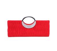 Générique En Cuir Pour plissé en satin pour femme, pochette, sac à main Cas Infirmier (Red, One Size)