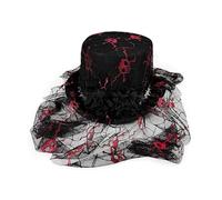 Générique En Maille Crâne - 56 60 Cm Noir Pour Performance Sur Scène D'Halloween | Magique De Style Gothique Lincoln Avec Accessoire De Costume En Maille De Crâne | Haut De Forme