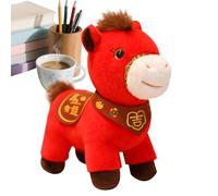 Générique en Peluche Cheval | Adorable Nouvel an Chinois 2026 Année du Cheval,Figurine Animal en Peluche | pour Enfant Garçon Salon Chambre À Coucher Étagère Salle D Étude Chambre D Enfant