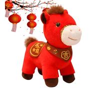 Générique en Peluche Cheval,Figurine en Peluche Cheval du Nouvel an Chinois - Décor Animal en Canapé | pour Enfant Garçon Salon Chambre À Coucher Étagère Salle D Étude Chambre D Enfant