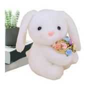 Générique en Peluche de Lapin,Coussin Lapin Doux Câlin Bouquet de Roses - Décoration Saint-Valentin en Peluche,pour Étagère Table Bureau Chambre Enfant Petite Amie Épouse Sœur Fille