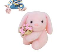 Générique en Peluche de Lapin - Coussin Lapin Doux Câlin Bouquet de Roses - Peluche pour la Saint-Valentin,pour Table, Bureau, Chambre, Petite Amie, Épouse, Amie, Sœur, Fille, Garçons et Les Filles