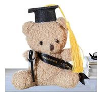 Générique en Peluche Ours de Remise de diplôme - parchemin roulé, Ornement de mortier avec Capuchon de 5,1 Pouces ; Figurine Souvenir de réussite académique ; Écran de Bureau en Velours Confortable |
