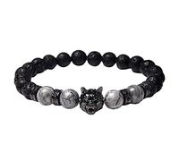 Générique En Perles Classique Bracelet Mm Classique Bracelet perles rondes Bracelet en oeil de naturel Bracelet en perles de Jonc Argenté 2 Bracelet Ensembles Bijoux (J, A)