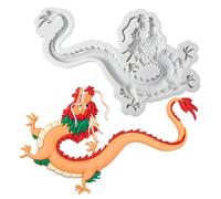 Générique en Silicone Dragon Volant - Fondant du Zodiaque Chinois | Moul pour Décoration De Gâteau, Chocolat Et Résine Époxy, du Zodiaque 3D, Fantaisie Détaillée