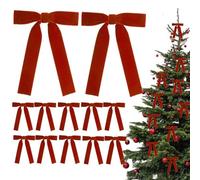 Générique en Velours pour Sapin de Noël - 12 Pièces en Velours Décorations De Noël - Accessoires Vintage pour Cheminée Couronne Emballage Mariage Escalier Fenêtre Clôture Décors