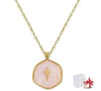 Générique Enamel Simple Cross Charm Choker, Round Cross Waterproof Sweat-Proof Anti-Oxidation Pendant, Religious Jewelry Cute Trendy Small Necklace Gifts for Women