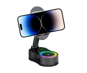 Générique Enceinte À Induction pour Téléphone | Station Audio Inductive avec Éclairage RGB | Support pour Tablette avec Son Idéal Vidéo Musique Vacances
