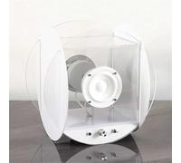 Générique Enceinte Bluetooth À Cassette Transparente, Conception Acoustique Transparente Entièrement Fermée, Enceinte Portable Ronde, Compatible avec La Lecture Bluetooth/USB/AUX(White)