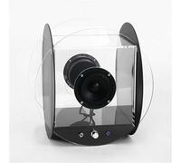Générique Enceinte Bluetooth À Cassette Transparente, Conception Acoustique Transparente Entièrement Fermée, Enceinte Portable Ronde, Compatible avec La Lecture Bluetooth/USB/AUX(Black)