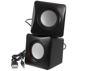 Générique Enceinte pour Ordinateur Portable Compacte et Portable en ABS Aimant en Cuivre pour Bureau et Voyage Mini Haut-Parleur USB Noir
