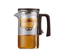 Générique Enchantea Tea Pot, Enchanti Tea Magic Pot, Witchcraft Press Control Glass Teapot with Wooden Handle for Blooming Tea & Loose Leaf Tea