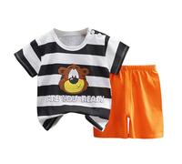 Générique Enfant Bébé Garçon Fille Vêtements pour 2t 3t 4t 5t 6t Garçons Mignon Manches Courtes Dessin Animé Imprimé T-Shirt Hauts Shorts Ensembles De Vêtements Tenues D'été Casual (9-18 Months)