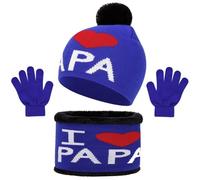 Générique Enfant Bonnet Écharpe Et Gants Ensemble De Bonnets D'Hiver Pour Enfants Avec Pompon 5 Ans Snood Garcon Gant Écharpe Fille 6 Chauds Tout-Petits Garçons Filles (Bleu,Taille unique)