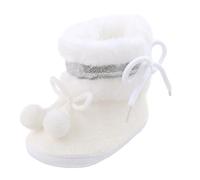 Générique Enfant Bottes D'Hiver Bottines Confortables Chaudes D'Équitation Mi-Mollet Fille Bleu Marine Chaud Antidérapant Chaussures Pour Bébé Mollets Fins Boot Cuir Mode (Blanc,20.5)