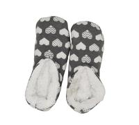 Générique Enfant Chaussettes bateau épaisses à imprimé cœur et nœud de Noël Chaussettes pantoufles multifonctions pour les vacances Chaussettes Avec Orteils (A, One Size)