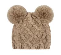Générique Enfant d'hiver Chapeau en Peluche Bonnet à Ourson Mignon Pompon pour Femme Bonnet de Doux et Chaud Bonnet de Causal Élégant