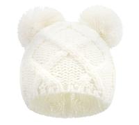 Générique Enfant d'hiver Chapeau en Peluche Bonnet à Ourson Mignon Pompon pour Femme Bonnet de Doux et Chaud Bonnet de Causal Élégant