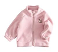 Générique Enfant Fille Garçon Blouson Polaire Veste flanelle légère doux mi saison zippé Temps Libre Outdoor Basic Sweats sportif idéal pour école et loisirs Veste polaire unie à fermeture éclair