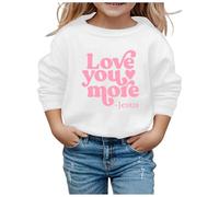 Générique Enfant Fille Sweatshirt Oversize Manches Longues Décontracté à Col Rond Chemise de sous-vêtement Pullover imprimé Lettres, Automne et Hiver Manteau Hauts Pulls pour Enfants