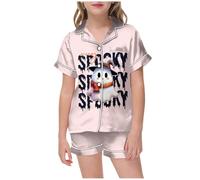 Générique Enfant Garçon Fille Pyjama De Halloween Ensemble Manches Longues VêTements Maison en Coton Doux pour Filles et GarçOns