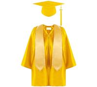 Générique Enfant Garçon Fille Uniforme Graduation Tenue Etudiant Maternel Elémentaire Cosplay Combinaison Robe Lauréat & Chapeau Célibataire Vêtement Diplômé 2-12 ans