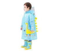 Générique Enfant ImperméAble pour GarçOns Filles avec Sac Scolaire GarçOns Filles Capuchon à L'éPreuve du Vent Rain Poncho Cartoon Print Long ImperméAble Pluie pour Enfants (Light Blue, 6-7 Years)