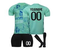 Générique Enfant Maillot de Football 24/25 Nouveau Ensemble de Foot Enfant et Homme Nom et numéro Personnalisés Home Away Équipement Football Entrainement T-Shirt et Short Chaussettes Gifts 08