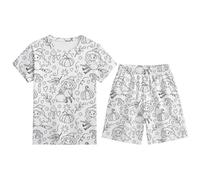 Générique Enfant Pyjama 2 Pièces Deguisement Halloween,Halloween Ensembles de Pyjamas Halloween Déguisements vêtements Nuit Bien serré Coupe troite Unisexe pour Temps Sommeil, Vacances, Tenue fête