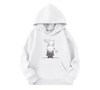Générique Enfants Filles Sport Shirt survêtement Confortable Elégant Sportswear Ample Chaud Sweat Capuche Col Rond Mode Vêtements Gym Jogging Running Course Fille et Ado 7-14 Ans