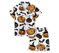 Générique Enfants Pyjama Ensembles 2 Pcs Ensemble de en Satin Loungewear Set Vêtement Nuit Manche Courte Top Short Fashion Mignon Dessin Animé Manches Courtes té Coton Imprimé Four Seasons