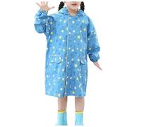 Générique Enfants Rain Gear Fille GarçOn Enfants VêTements De Pluie Simple Vient avec Sac De Stockage Adapté Aux Enfants Manteau De Pluie LéGer à l'eau Hoodie VêTements ExtéRieurs (Sky Blue, M)