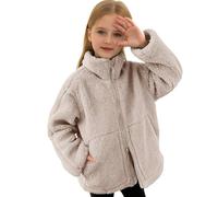 Générique Enfants Veste Polaire Col Montant Peluche Épais Veste Coupe-Vent Fermeture Éclair Manteau Léger Simple Vêtements D'extérieur athlétique pour l'automne et l'hiver